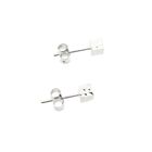 Image 8 of 18 kt white gold faceted square stud earrings