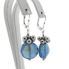 Image 1 of Silver earrings with blue stones