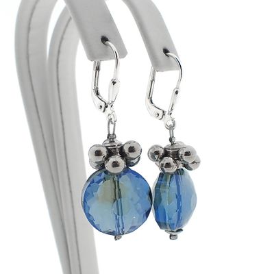 Silver earrings with blue stones Image 1 of Silver earrings with blue stones