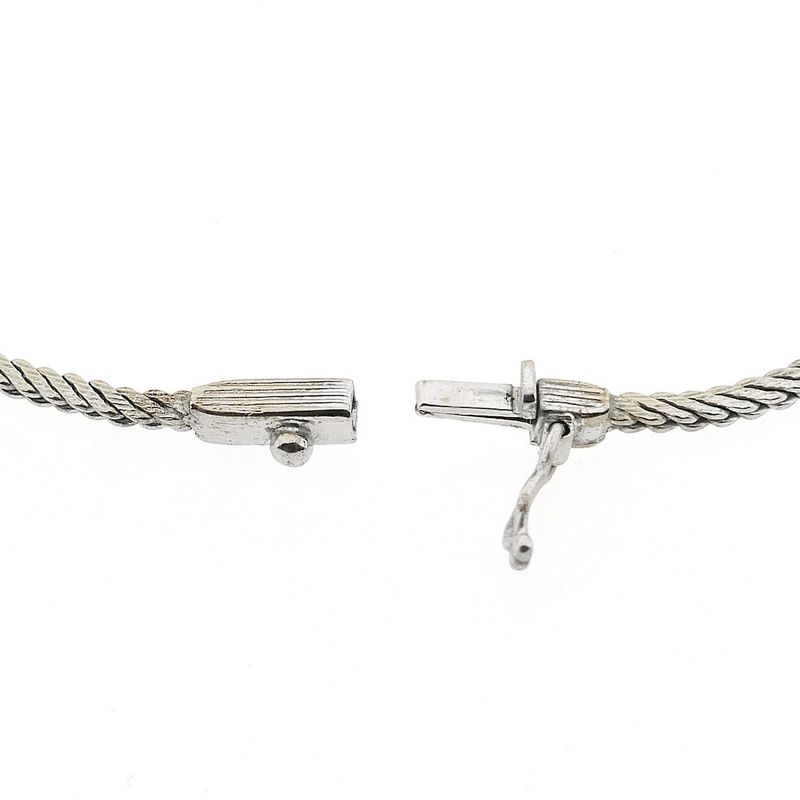 Image 5 of White gold herringbone link chain
