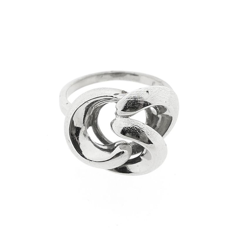 Image 3 of White gold ring; knotted