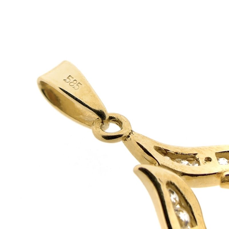 Image 10 of Gold pendant with zirconia stones