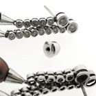 Image 6 of White gold entourage earrings with pearl and diamonds; 1.18 ct.