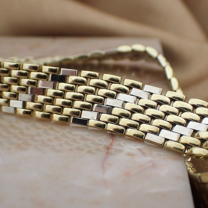 Image 7 of Two-tone gold panther link necklace | 45 cm