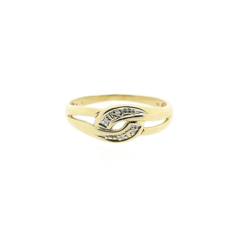 Image 3 of Gold ring with diamonds; 0.02 ct.