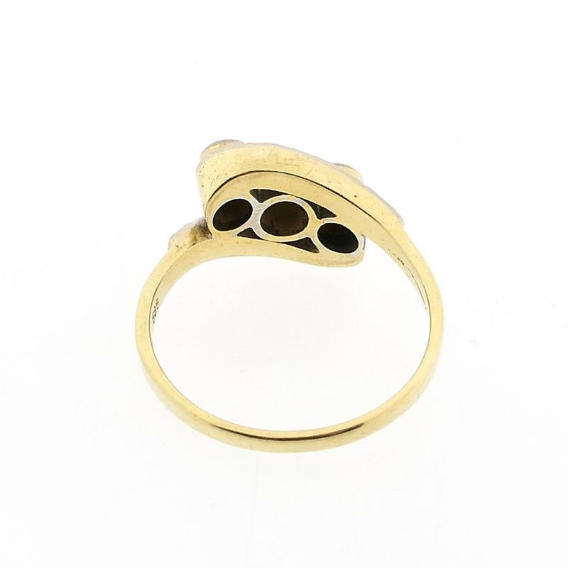 Image 6 of Bicolor Gold Ring with Diamond; 0.19 ct.