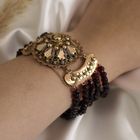 Image 9 of Antique glass bead bracelet with gold clasp