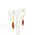 Image 3 of Gold earrings with red coral