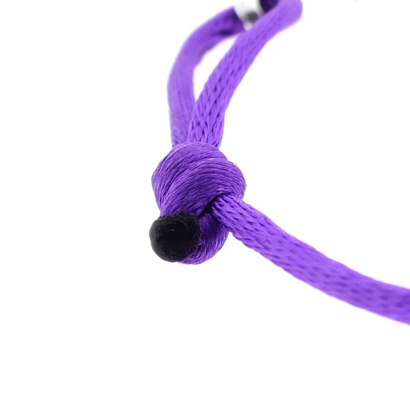 Image 5 of Forever Knots® Purple Satin Bracelet with Silver Link