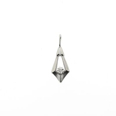 Image 1 of Subtle white gold pendant with 0.005 ct diamond.