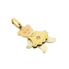 Image 5 of Tricolor gold pendant of a bear with diamond; 0.015 ct.