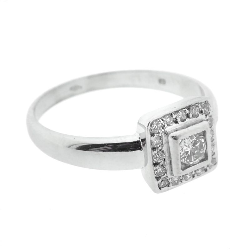 Image 4 of 18 carat white gold ring with 0.36 ct. diamonds.