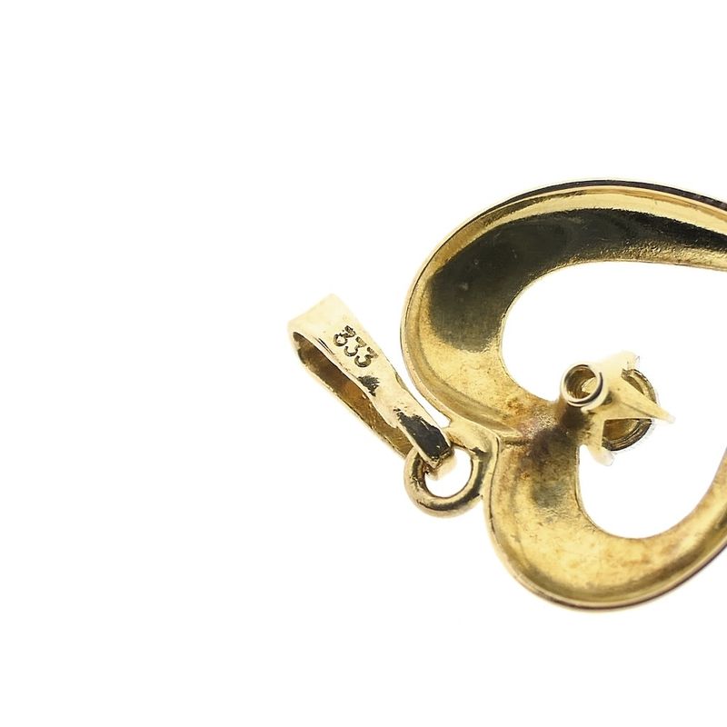 Image 6 of 8K Heart Pendant with Diamond | 0.005 ct.