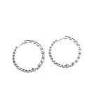 Image 3 of White gold earrings with zirconia; Ø 27.5 mm