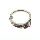 Image 5 of Silver floral fantasy bracelet with blood coral | Ø 54 mm