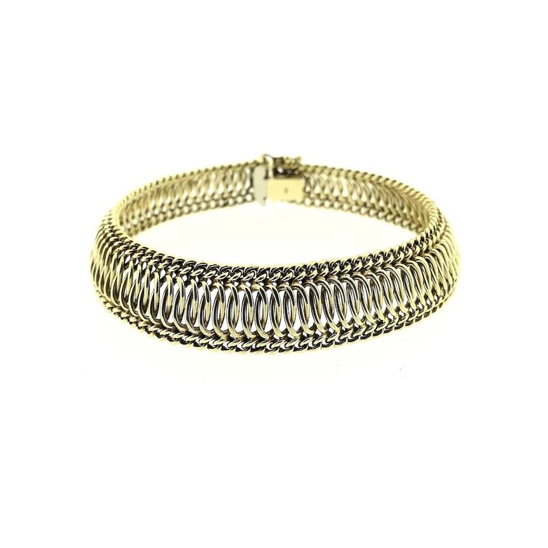 Image 3 of Gold wide link bracelet