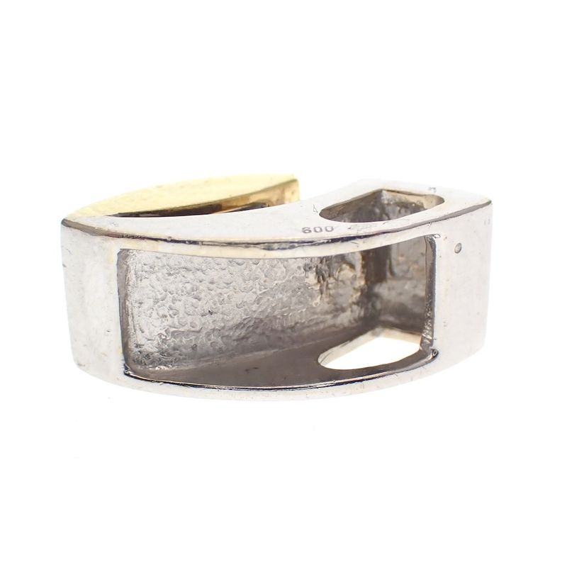 Image 5 of Two-tone gold matte pendant with diamond; 0.10 ct.