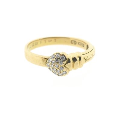 Gold Claddagh ring with diamonds; 0.085 ct. Image 2 of Gold Claddagh ring with diamonds; 0.085 ct.