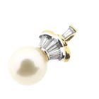 Image 4 of Gold pendant with pearl and diamond 0.24 ct.