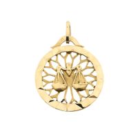 Gold zodiac sign pendant; Libra