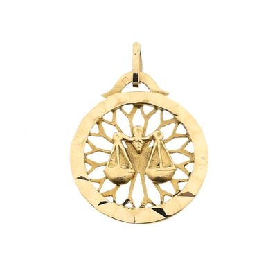 Gold zodiac sign pendant; Libra Image 1 of Gold zodiac sign pendant; Libra