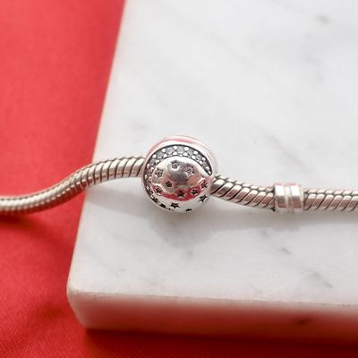 Image 2 of Pandora clip charm; Silver; Moon and Stars