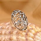 Afbeelding 2 van Zilveren gebolde florale ring 