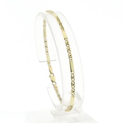 Image 1 of Gold navy link bracelet | 19 cm