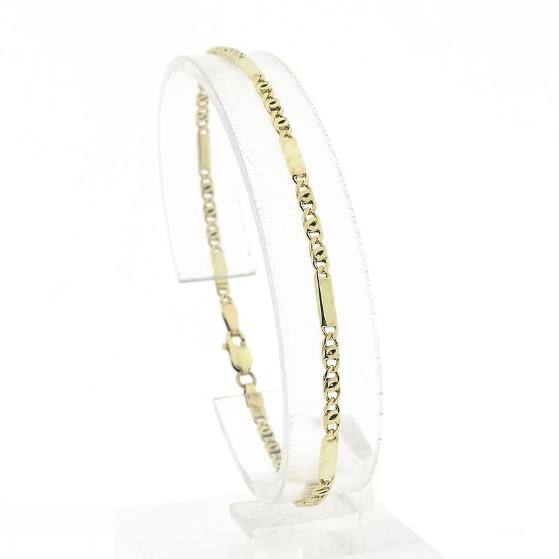 Image 1 of Gold navy link bracelet | 19 cm