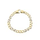 Image 4 of Two-tone gold gourmet link bracelet with diamonds