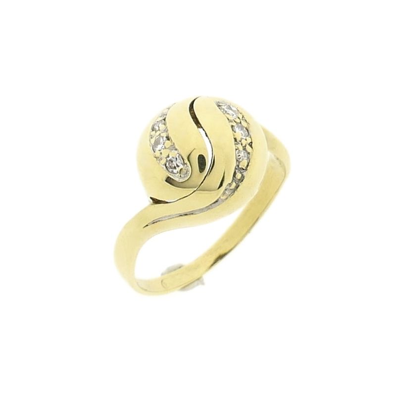 Image 1 of Gold ring with diamond; 0.09 ct.