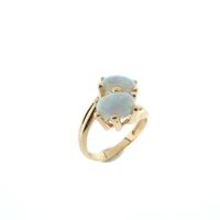 Gold ring with white opal | Toi et moi