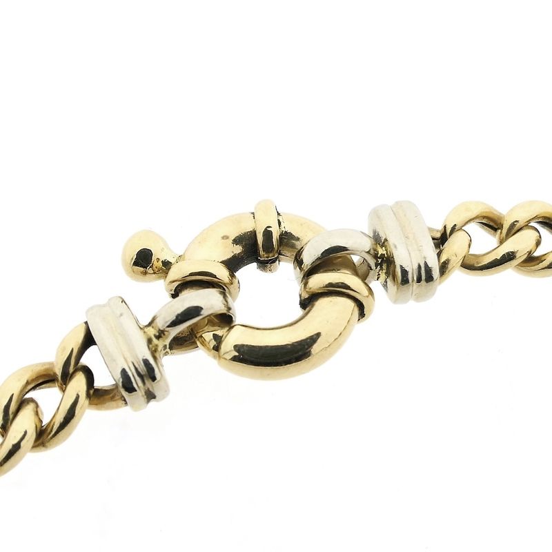 Image 3 of Two-tone gold gourmet link bracelet; 20 cm | Robust