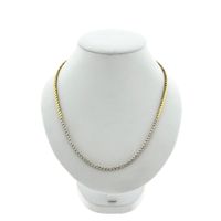 18K Two-tone gold tennis necklace with 0.49 ct. diamond | 43 cm