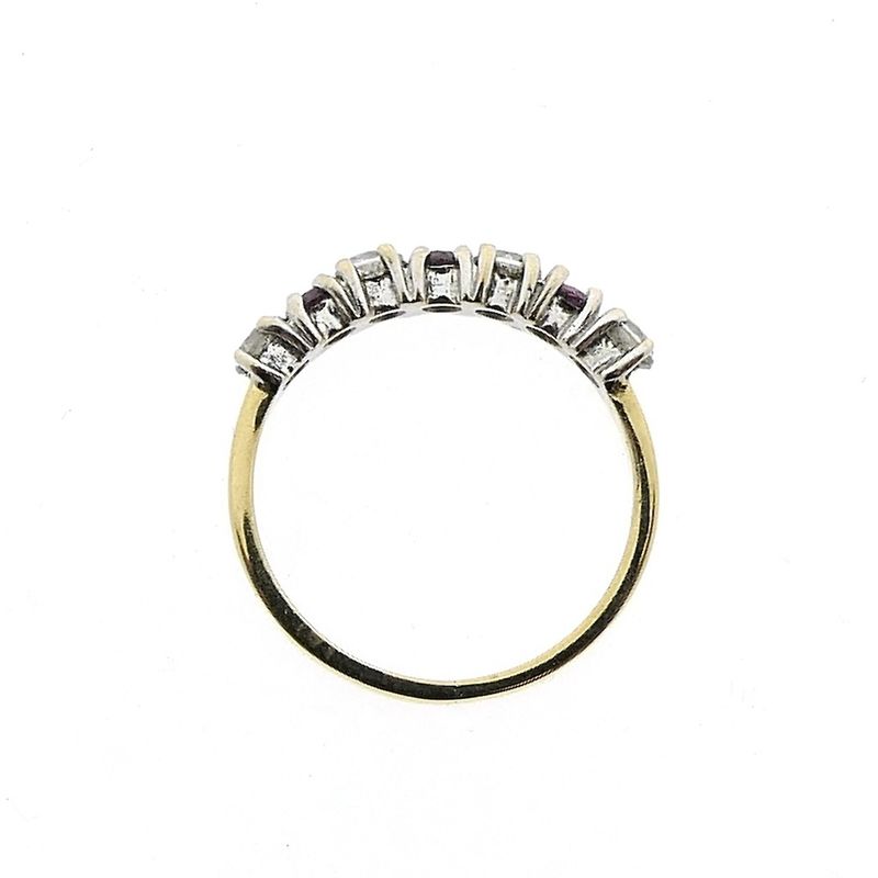 Image 5 of 9 carat row ring with ruby ​​and zirconia