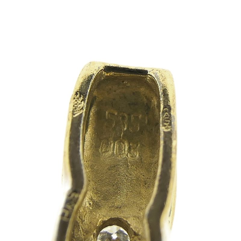 Image 3 of Two-tone gold minimalist pendant with diamond; 0.03 ct.