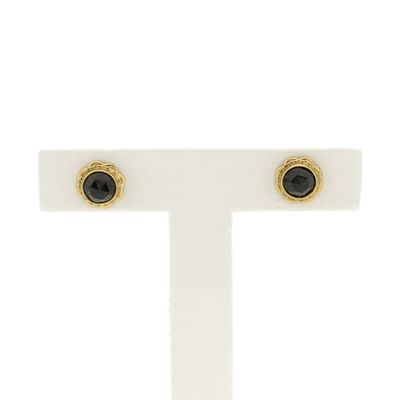 Image 1 of Gold stud earrings with garnet