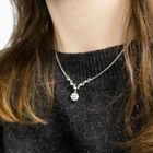 Image 10 of Bicolor Gold Necklace with Fixed Pendant and Diamonds; 0.45 ct.