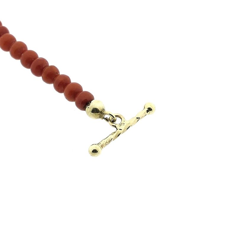 Image 5 of Red coral bead bracelet with gold clasp; Children's bracelet