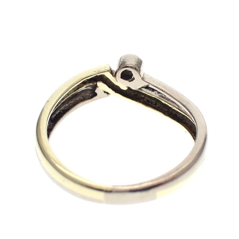 Image 3 of Two-tone gold fantasy ring set with 0.04 ct diamond.