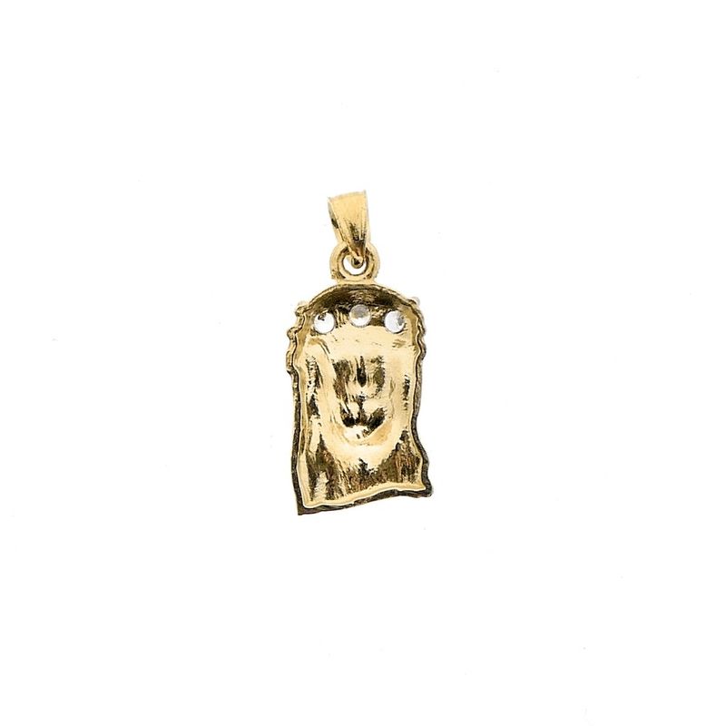 Image 10 of Gold pendant of Christ with zirconia stones