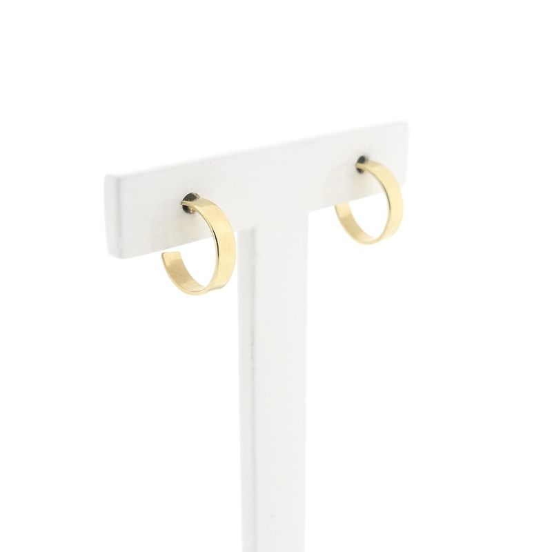 Image 3 of Gold semicircular stud earrings