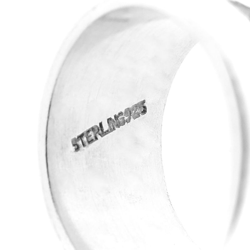 Image 5 of Wide silver ring with tribal