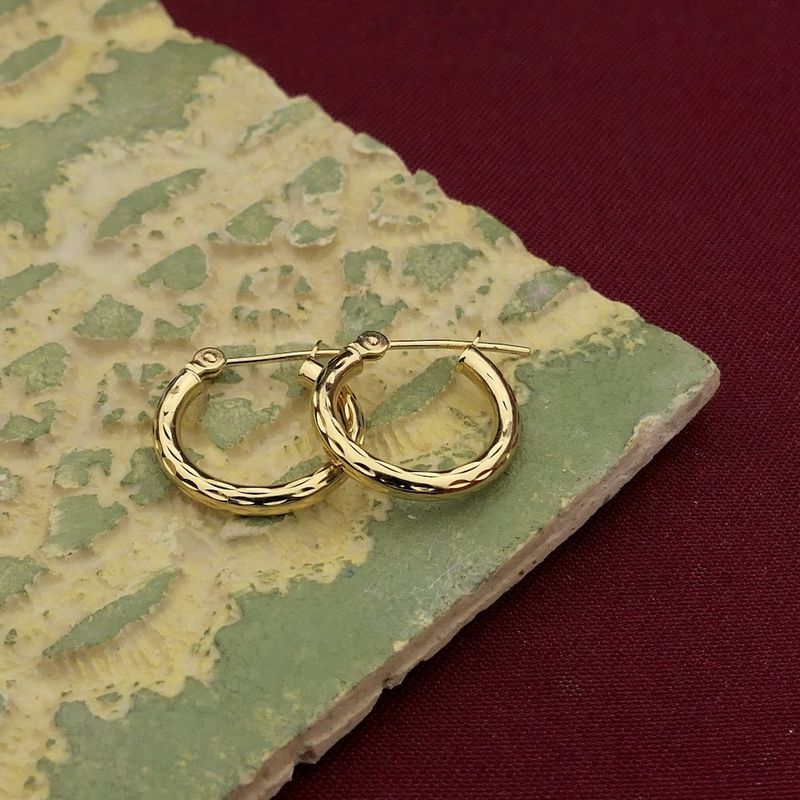 Image 2 of Gold earrings | Ø 13.5 mm