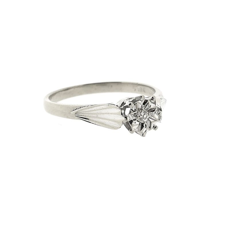 Image 9 of White gold ring with diamond 0.025 ct.