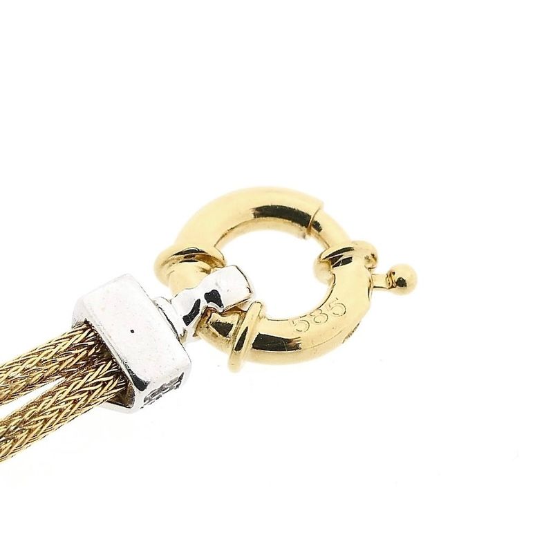 Afbeelding 7 van Tricolor gouden schakelketting met zirconia