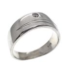 Image 1 of Silver wide ring with zirconia