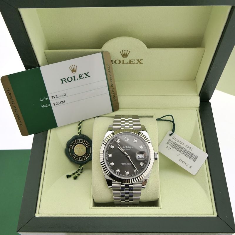 Image 11 of Rolex Datejust 41mm 'Rhodium Diamond Dial' 126334; Automatic men's watch