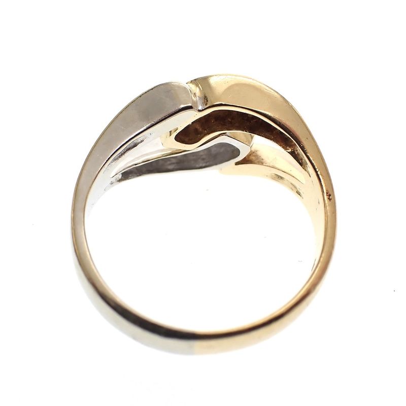 Image 5 of Two-tone gold ring with diamonds; 0.16 ct.