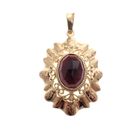 Image 1 of Vintage gold pendant with garnet; Filigree technique